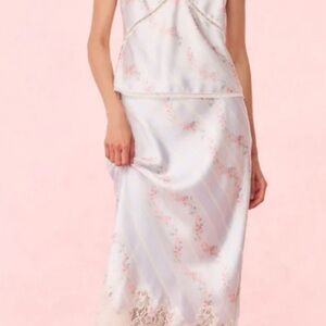 🌟🎀 LoveShackFancy White and Pink Floral Gown